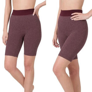 Zenana Outfitters Women's Athletic Shorts - Burgundy